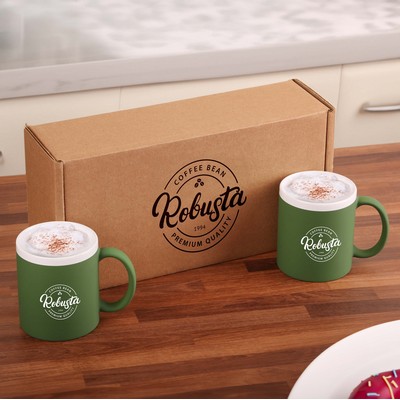 11 Oz. Sunrise Velvet-Touch Ceramic Coffee Mug Set